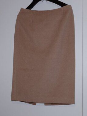 Theory Beige Wool, cashmere angora Midi pencil skirt Size:4